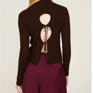 Brown Open Back Sweater